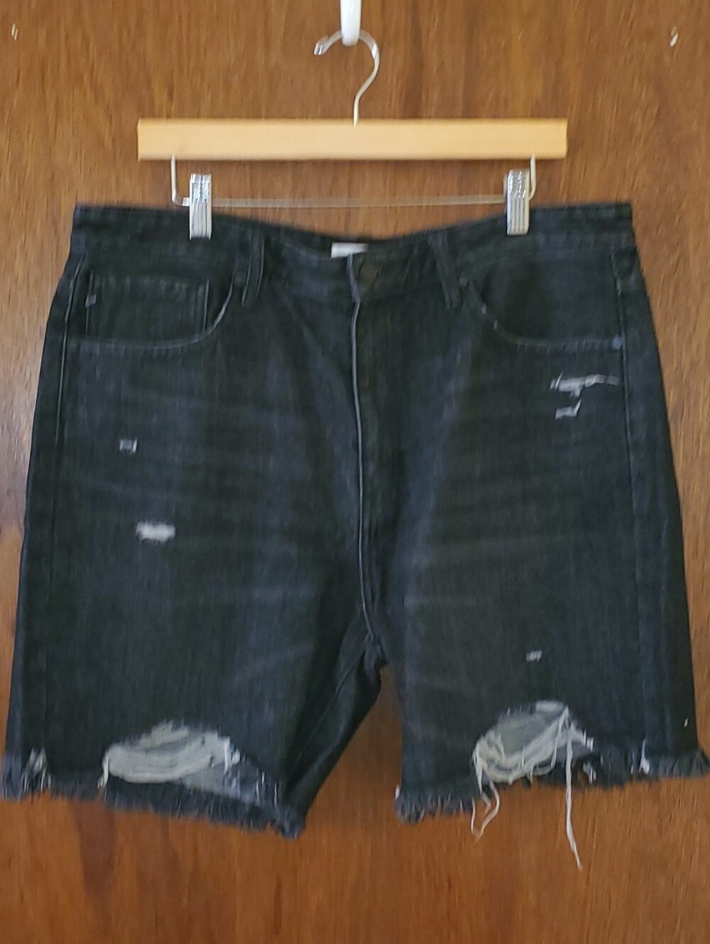 NWOT Kancan Carissa Ultra High Rise Black Denim Shorts Sz 15 32